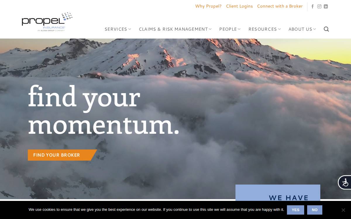 Propel Insurance website preview