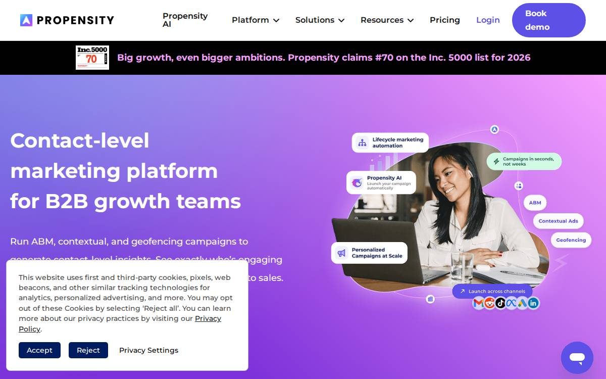 Propensity website preview