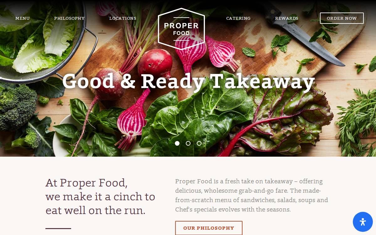 Proper Food website preview