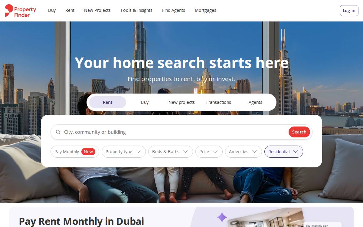 Property Finder website preview