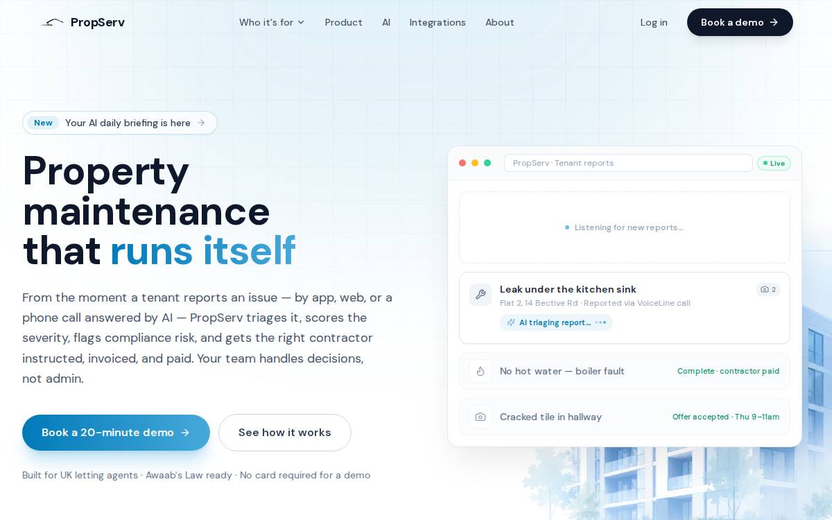 Propserv website preview