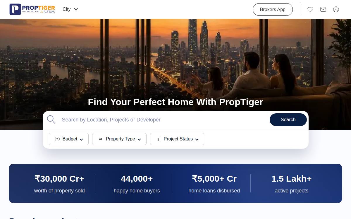 PropTiger website preview