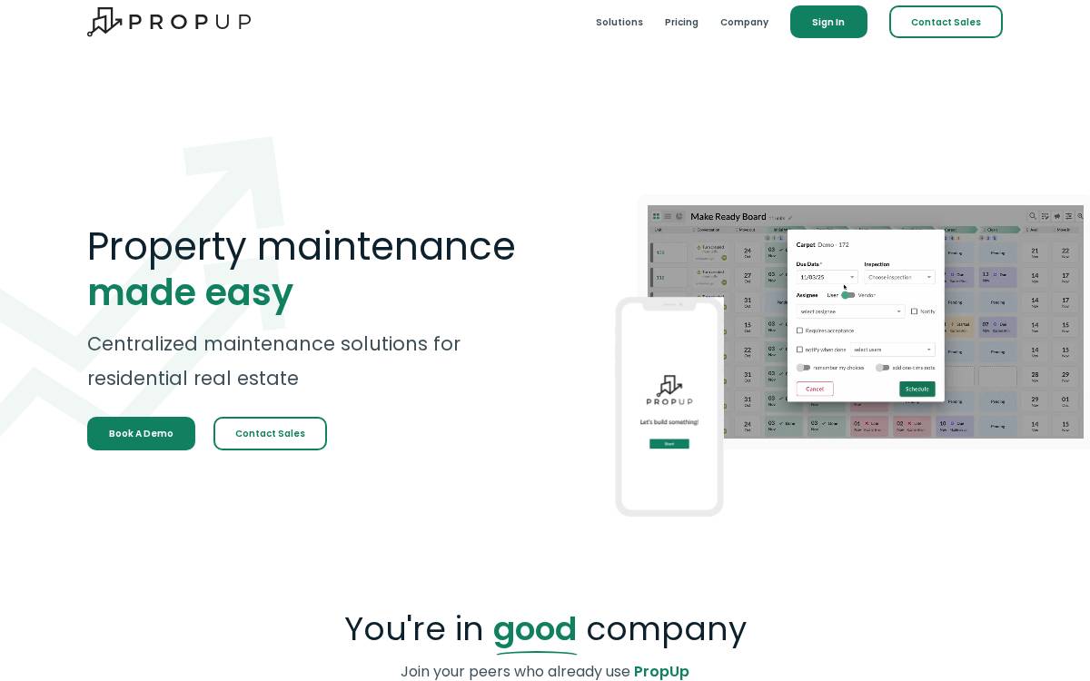 PropUp website preview