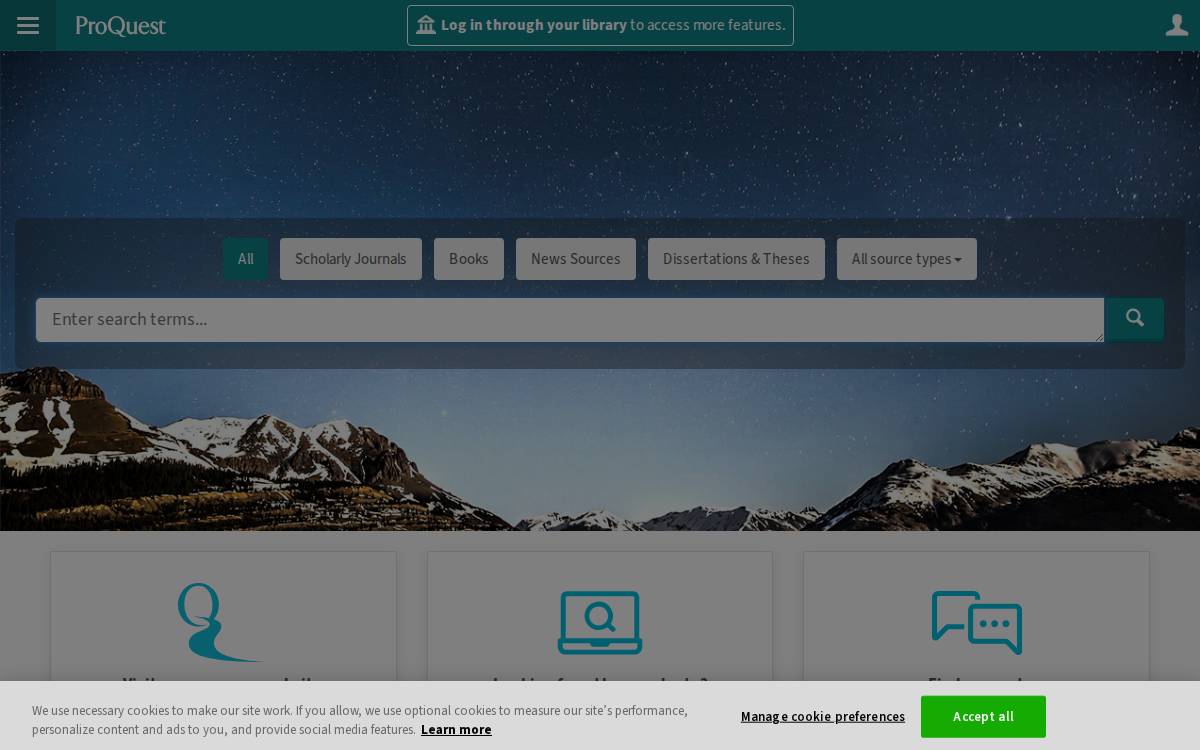 Proquest website preview