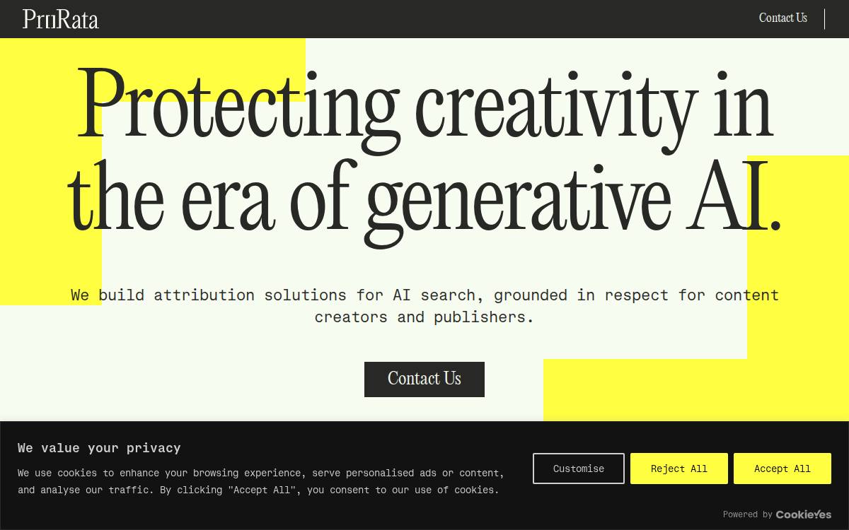 Prorata Ai website preview