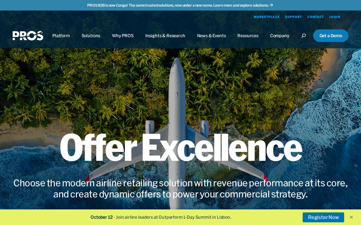 PROS Revenue Management website preview