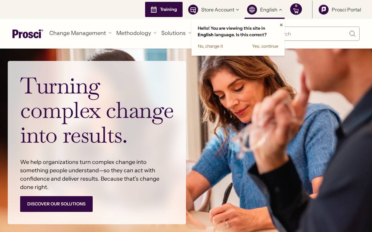 Prosci website preview