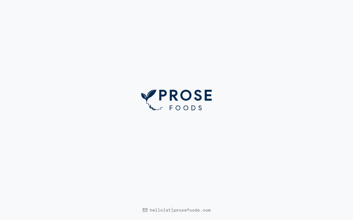 Prose Foods website preview