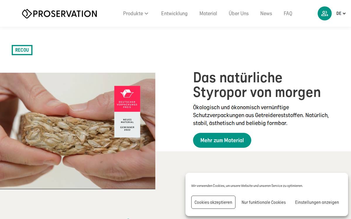 PROSERVATION website preview
