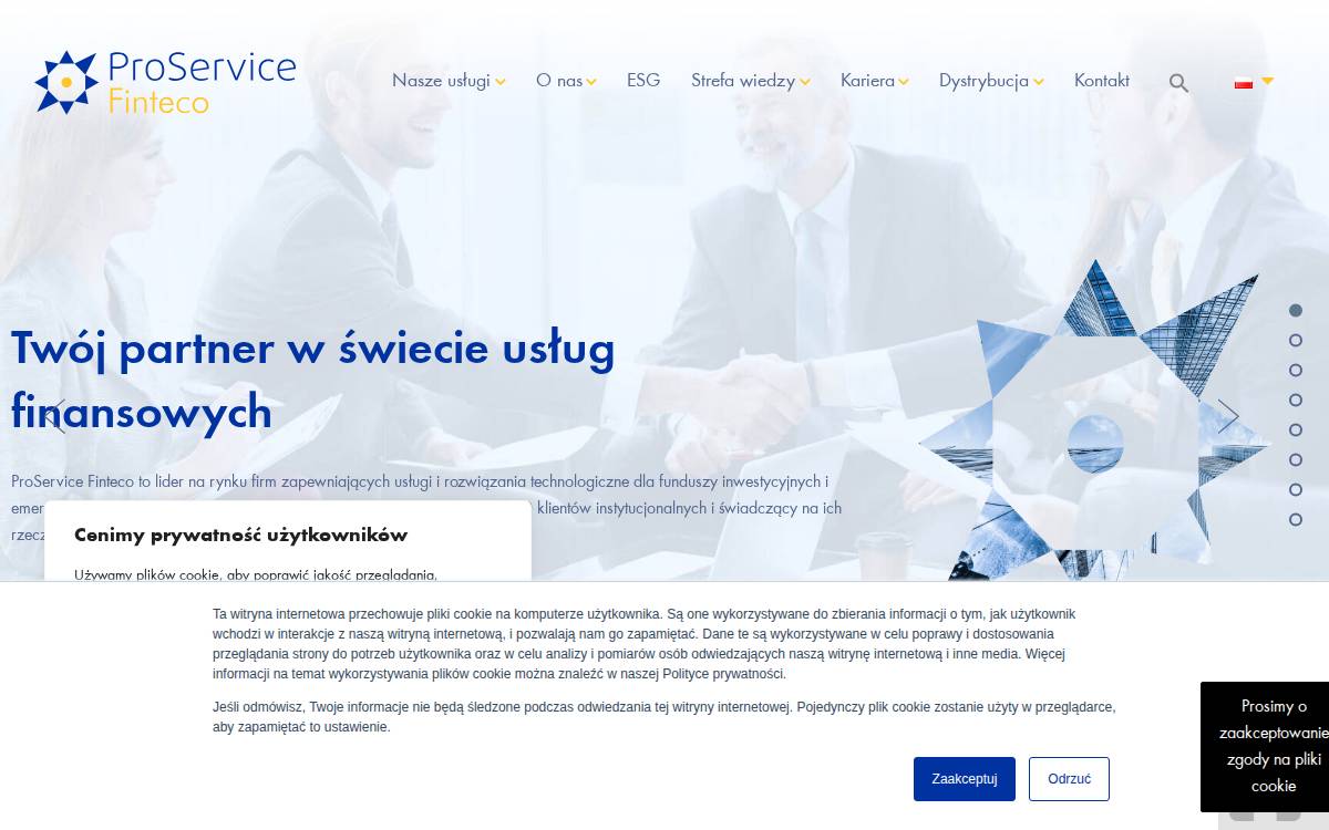 ProService Finteco website preview