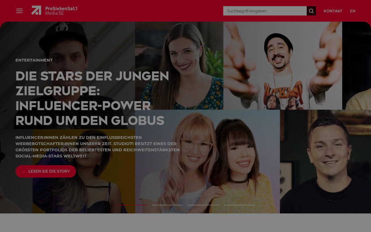 ProSiebenSat.1 Media AG website preview