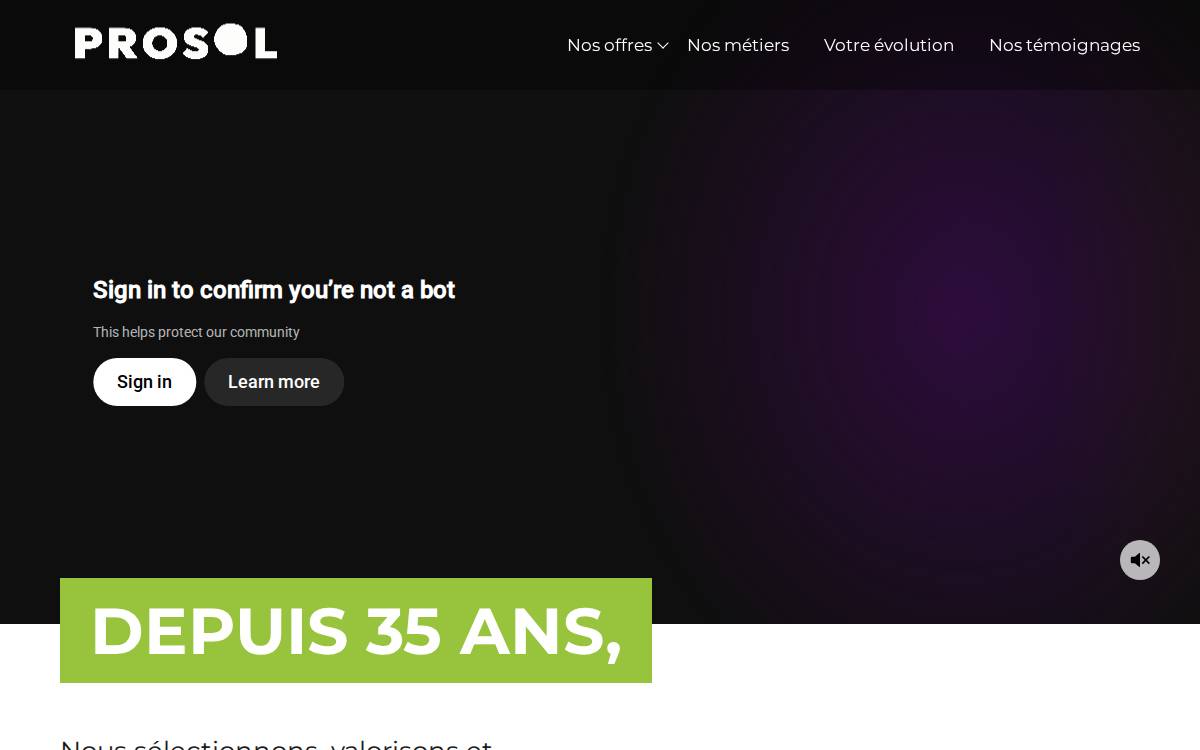 Prosol Recrute website preview