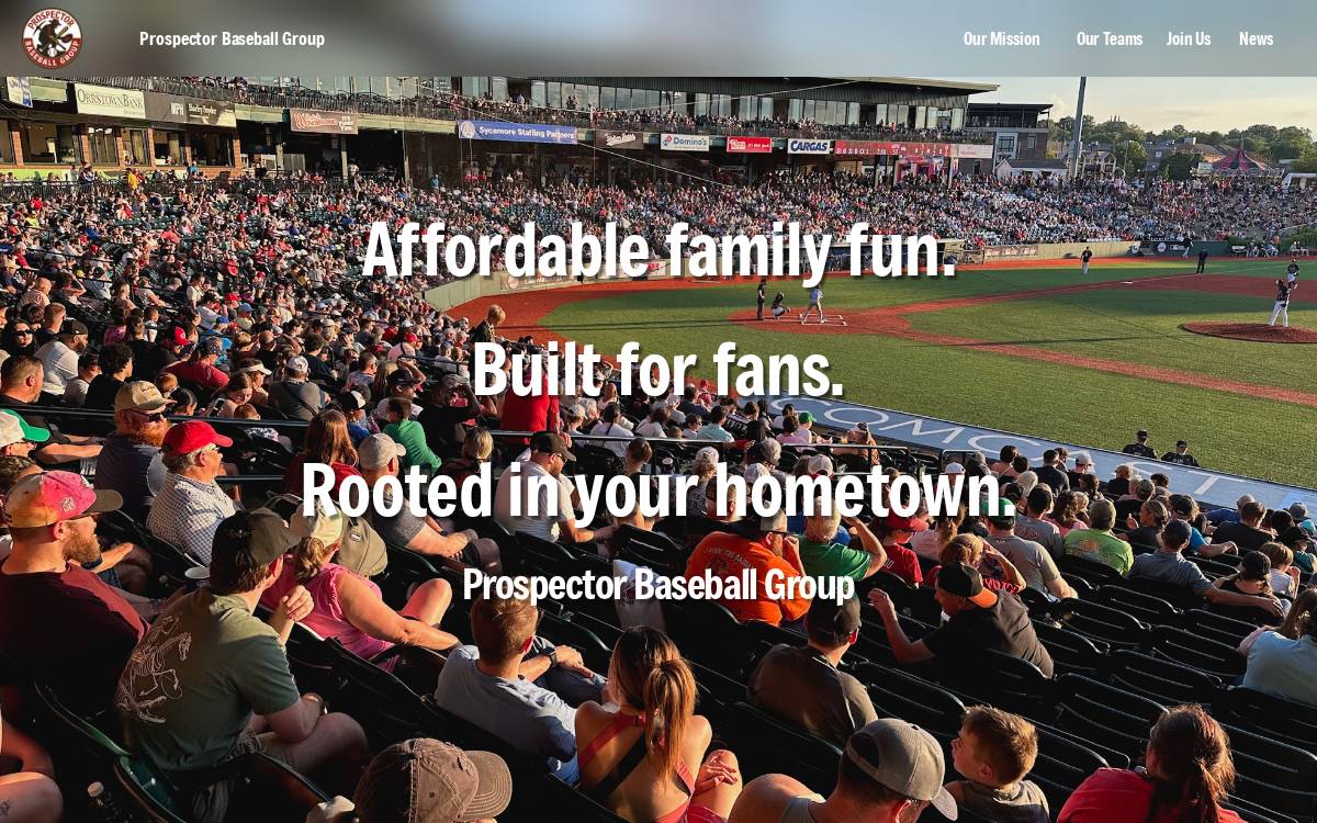Prospectorbaseball website preview