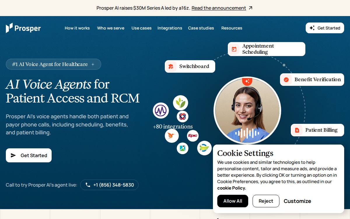 Prosper AI website preview