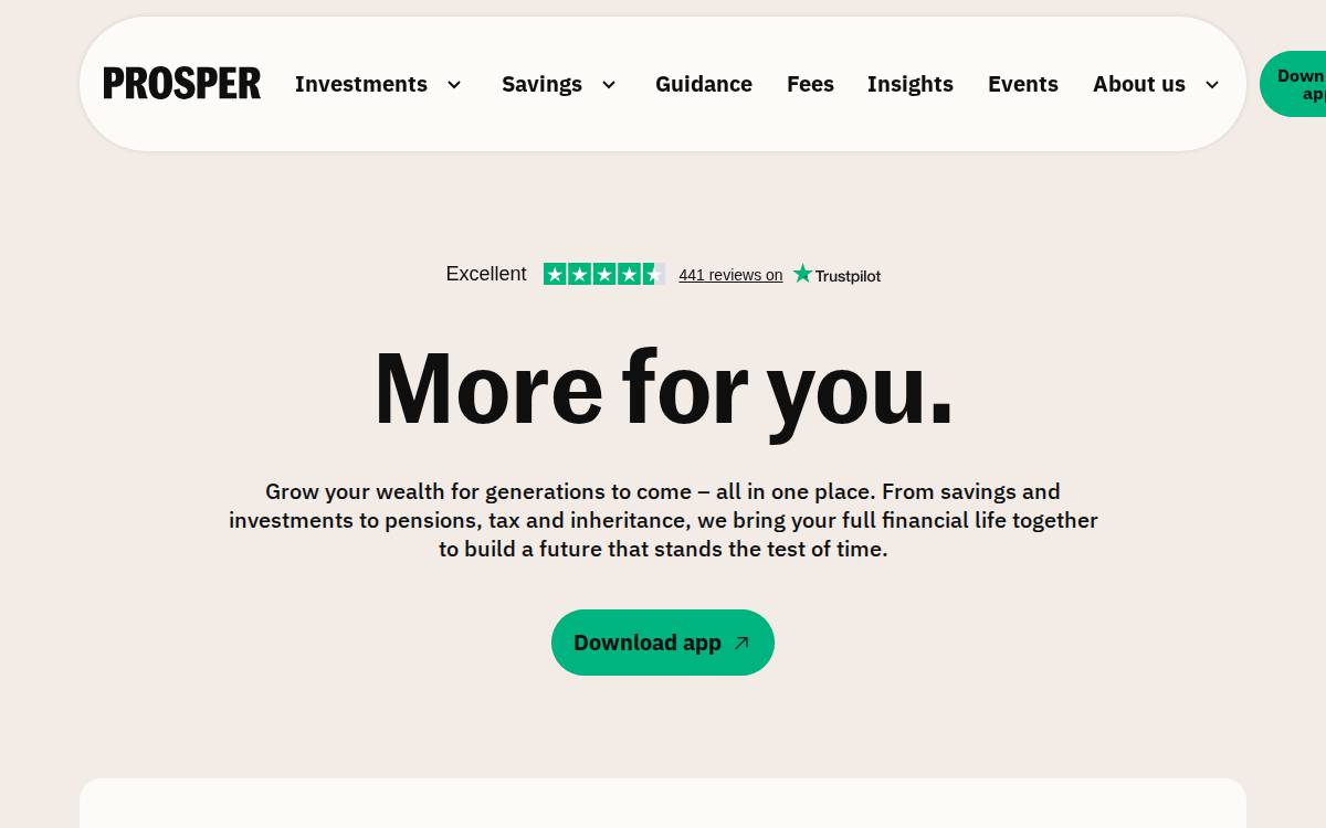 Prosper website preview