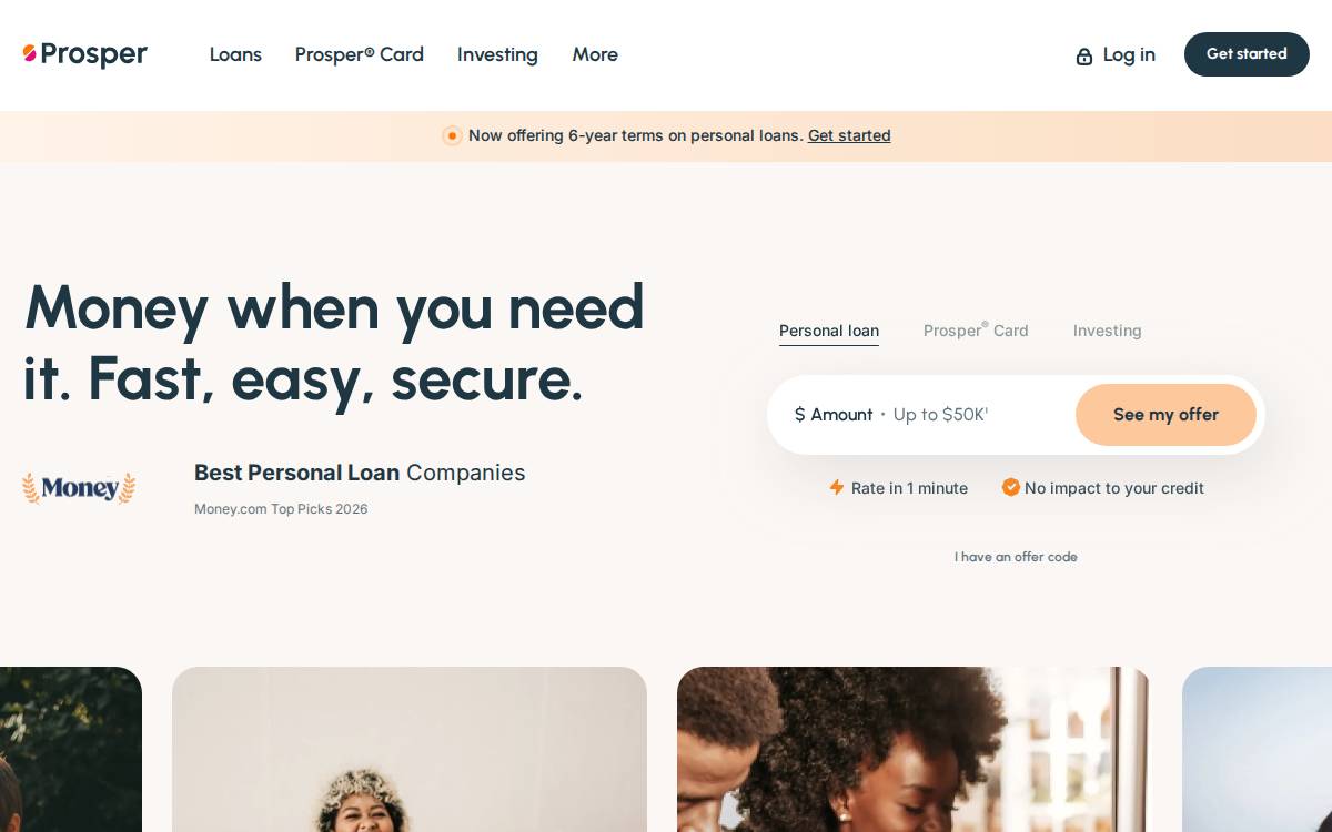 Prosper website preview