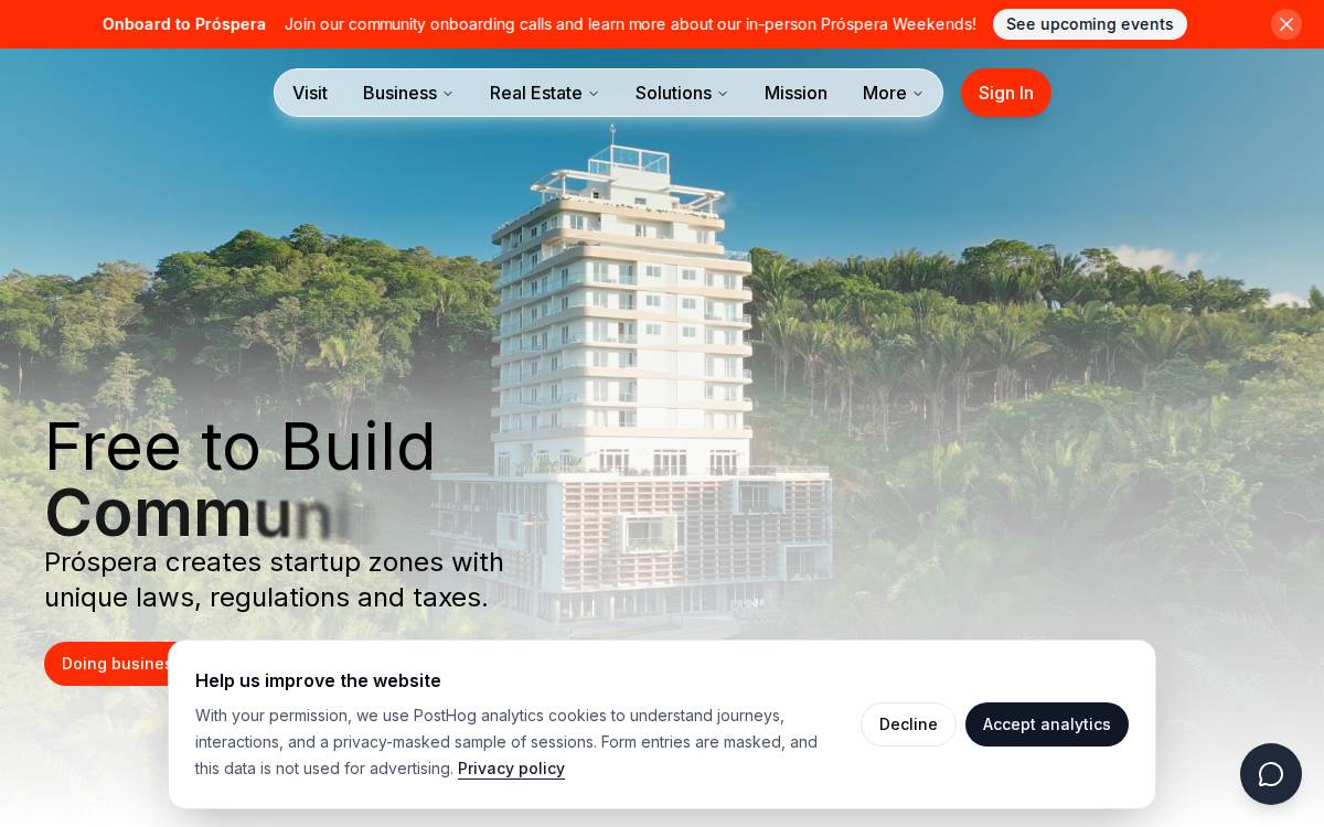 Prospera website preview