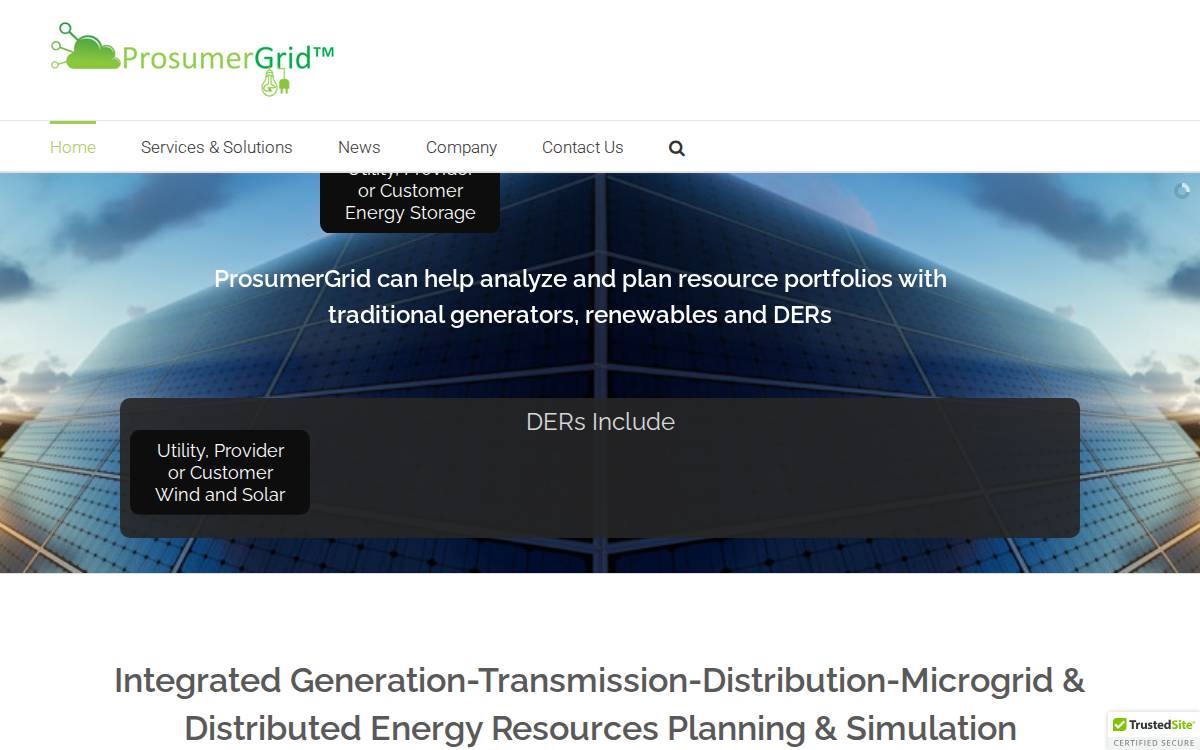 ProsumerGrid website preview