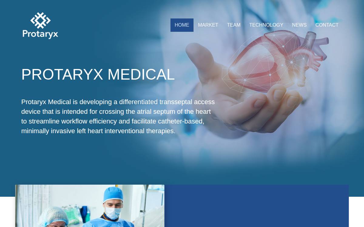 Protaryx Medical website preview