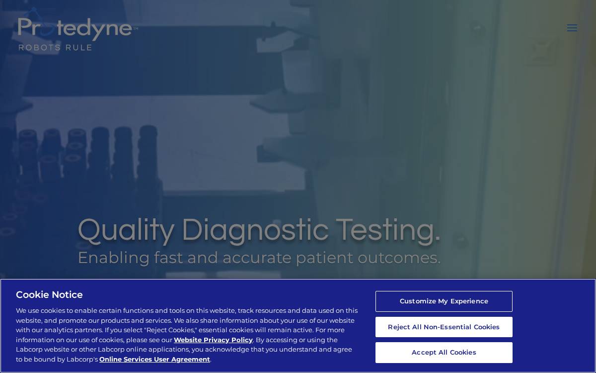 Protedyne website preview