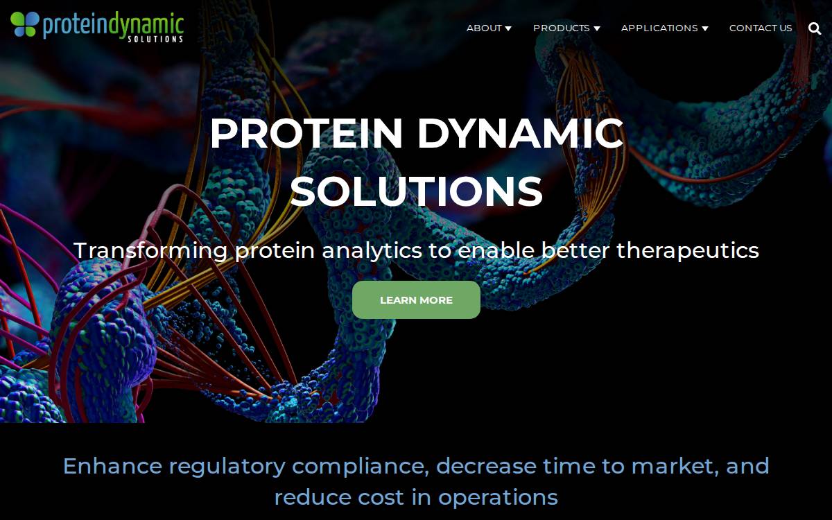 Protein Dynamic Solutions website preview