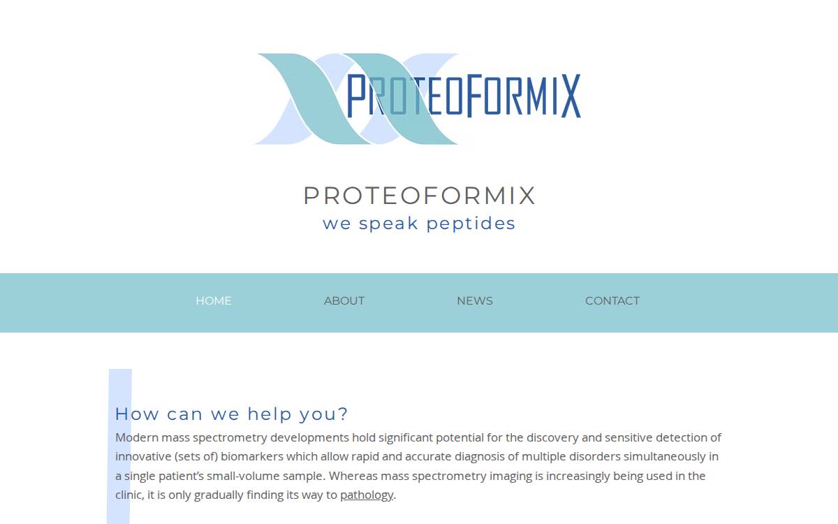 ProteoFormiX website preview