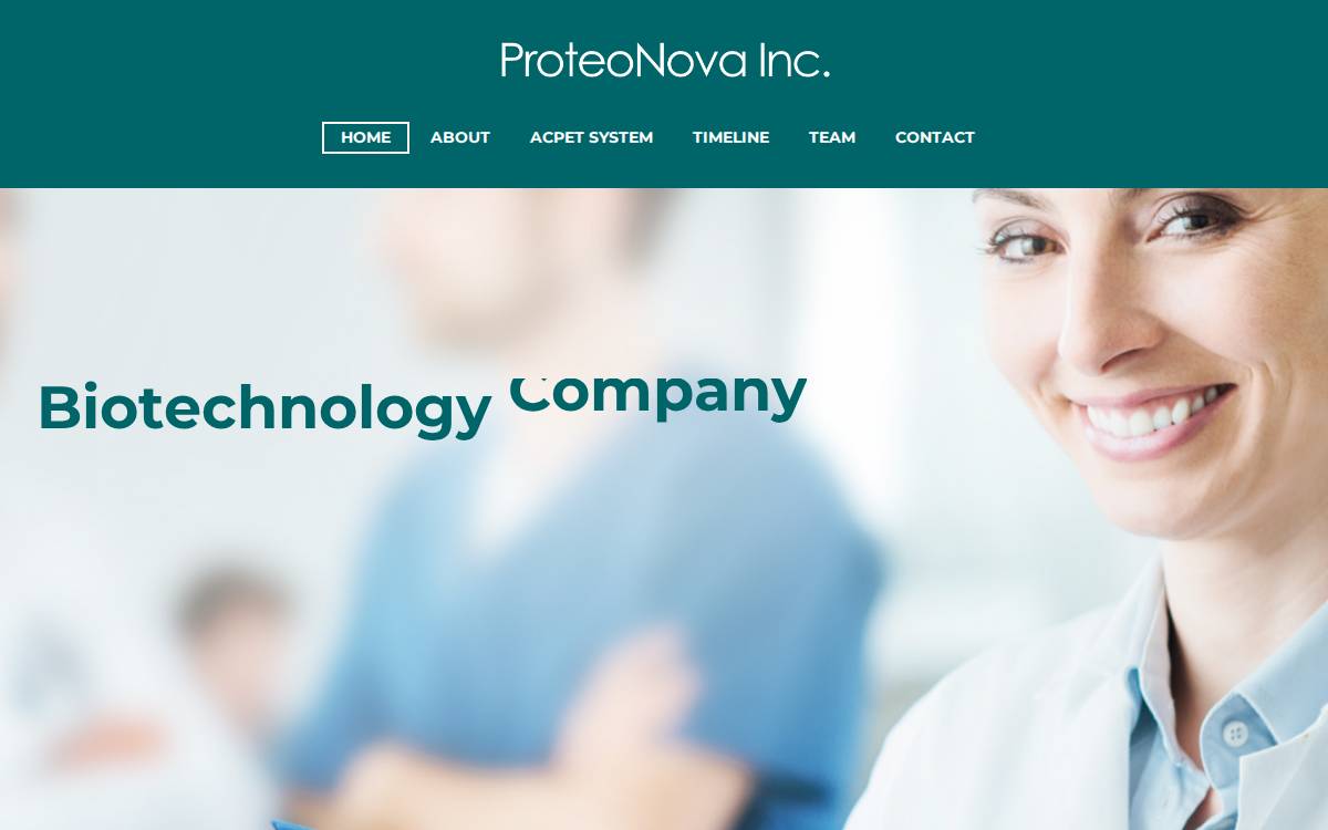 ProteoNova website preview