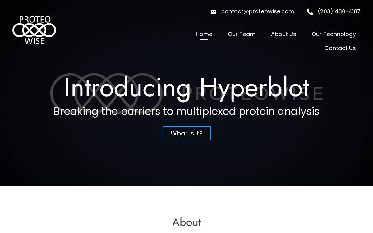 ProteoWise, Inc. website preview