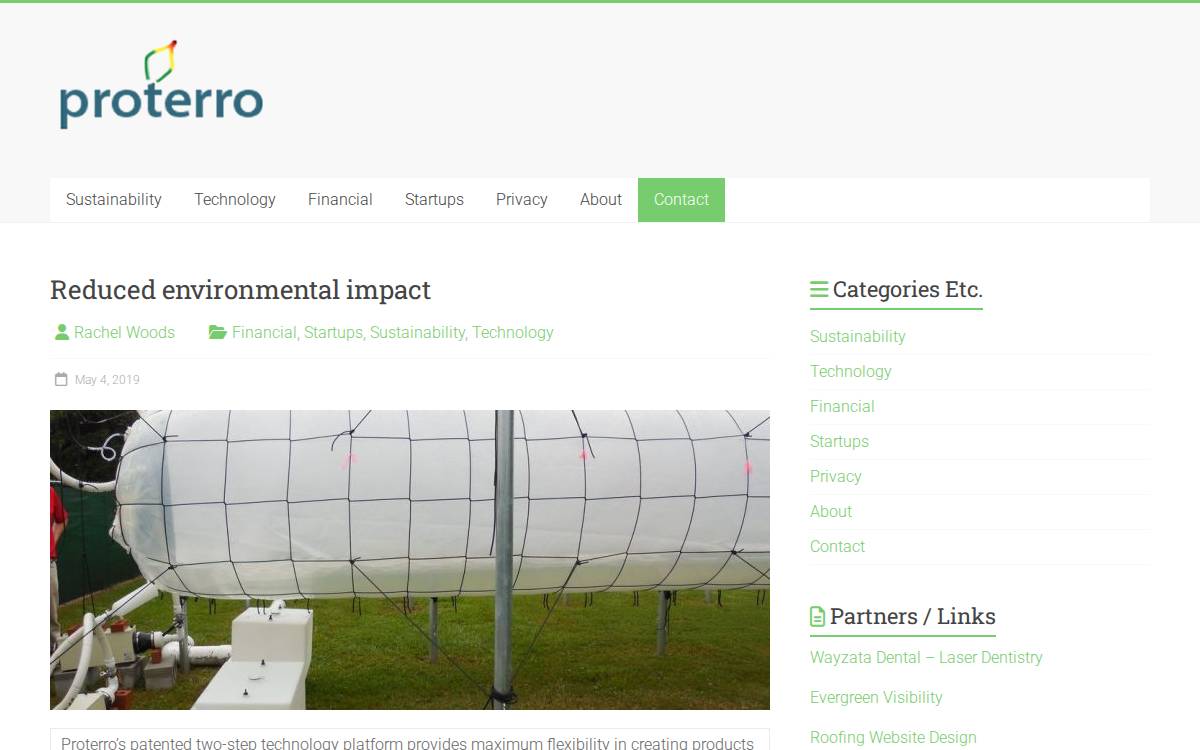 Proterro website preview