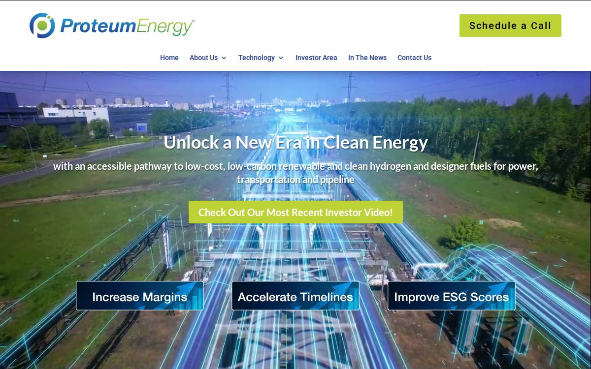Proteum Energy website preview