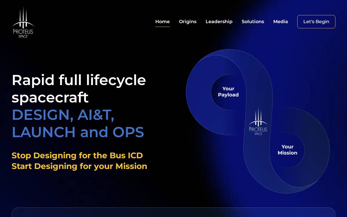 Proteus Space website preview