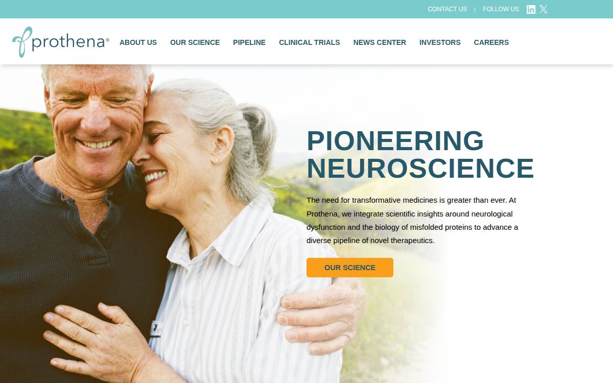 Prothena website preview