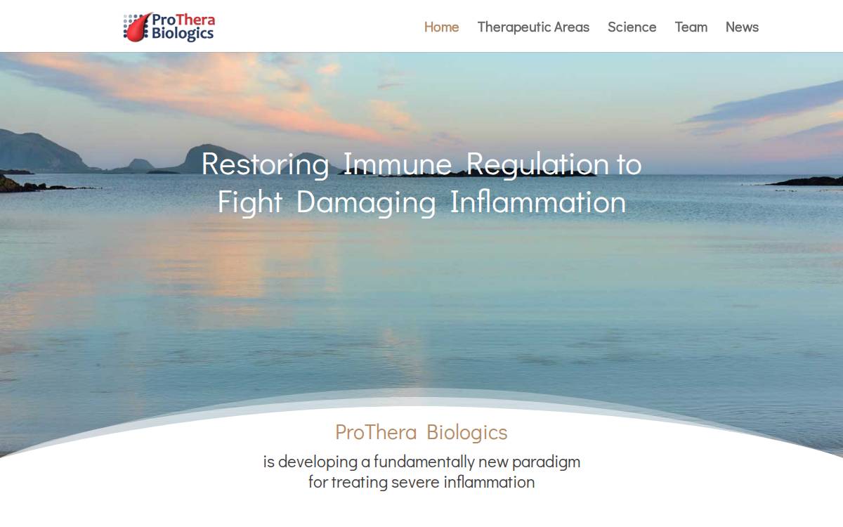 Prothera Biologics website preview