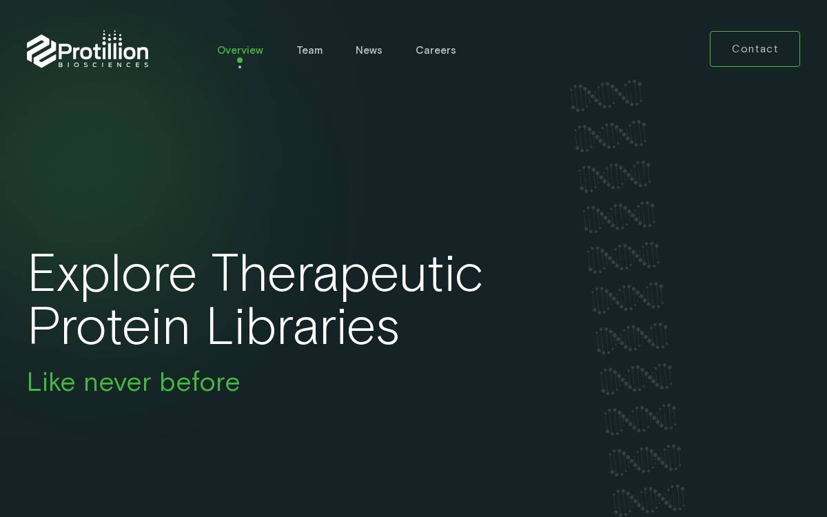 Protillion Biosciences website preview