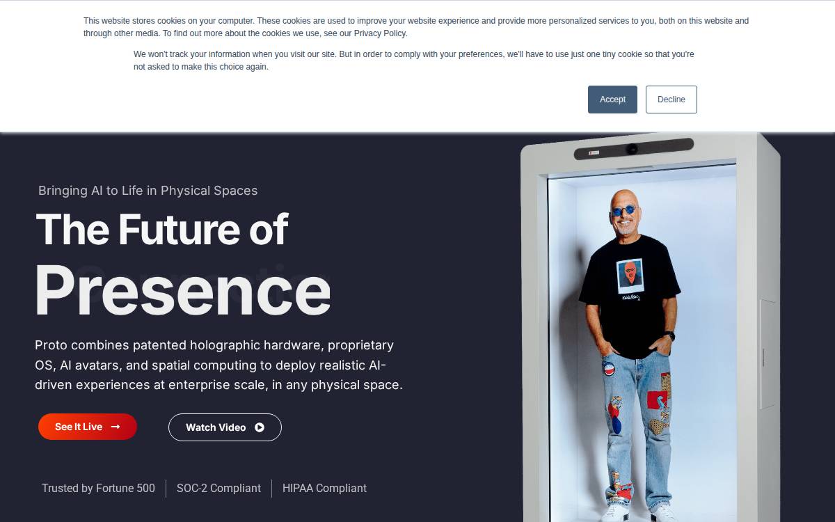 Proto Hologram website preview