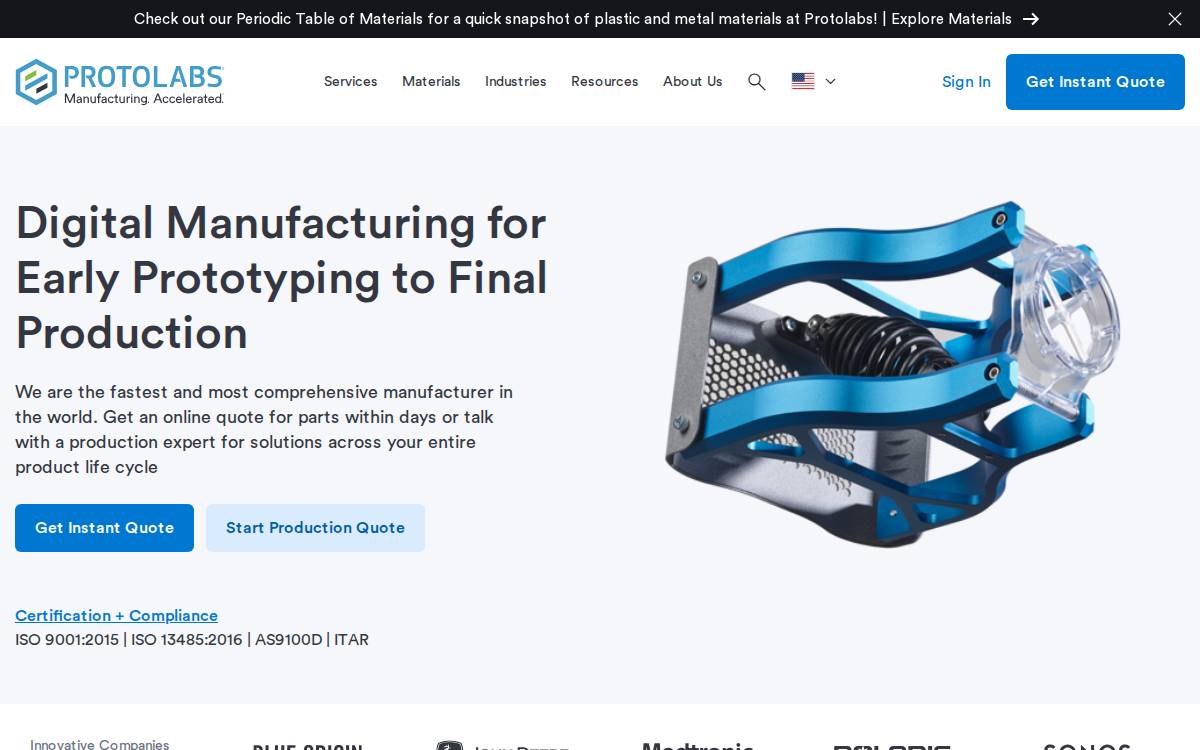 Proto Labs website preview