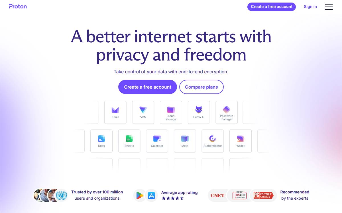 Proton website preview