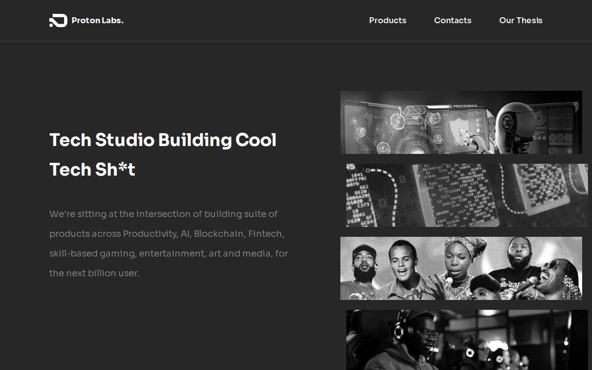 Proton Labs website preview