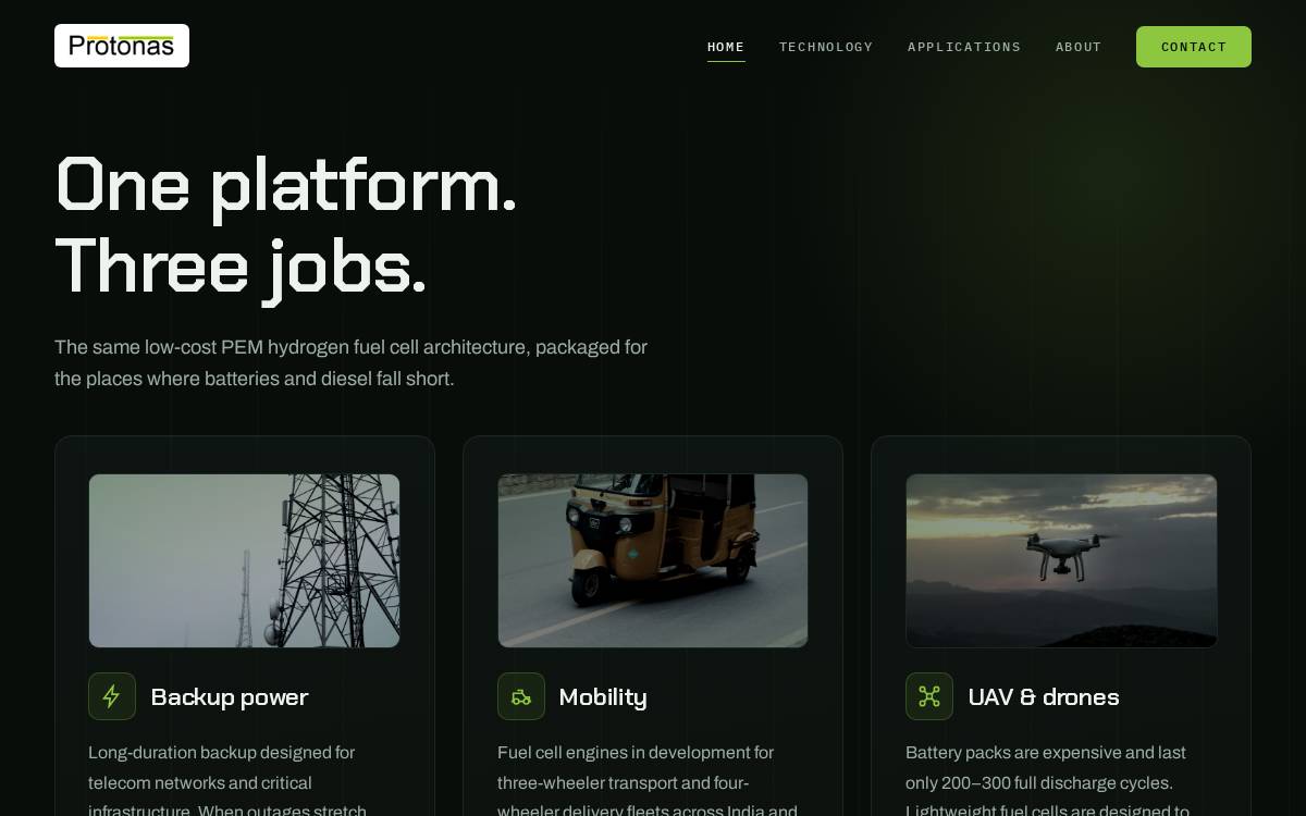 Protonas website preview