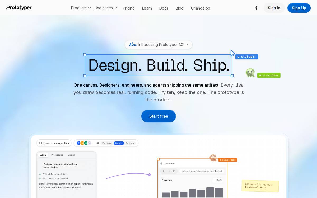 Prototyper website preview