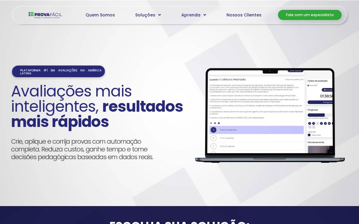 Prova Fácil website preview