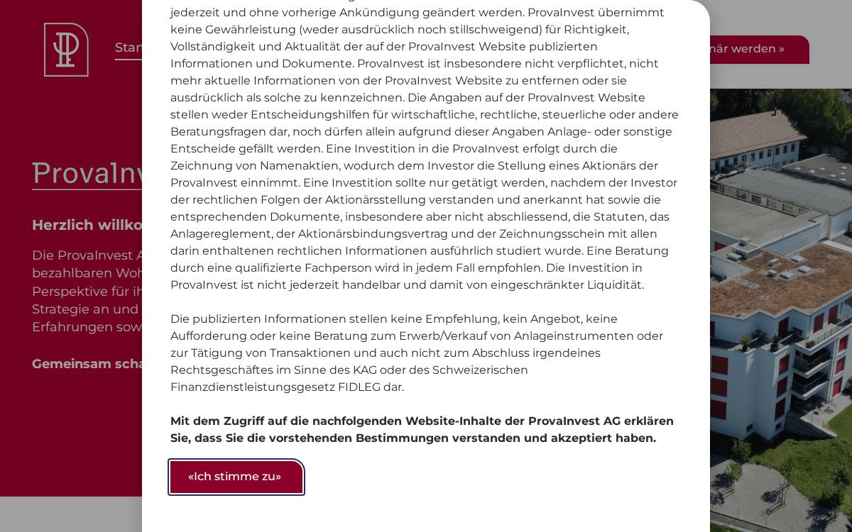 ProvaInvest AG website preview