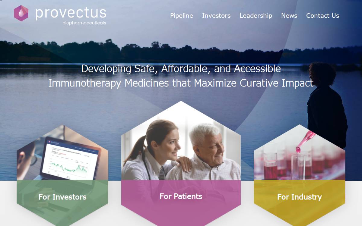 Provectus Biopharmaceuticals website preview