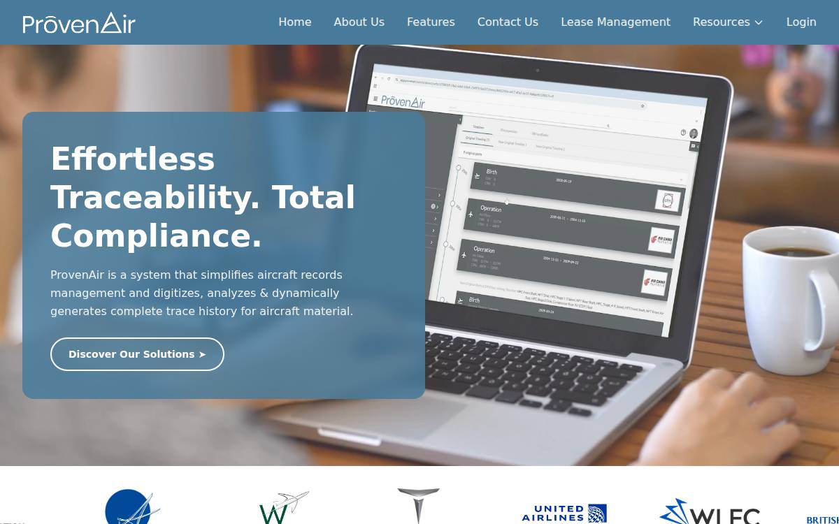 Provenair website preview