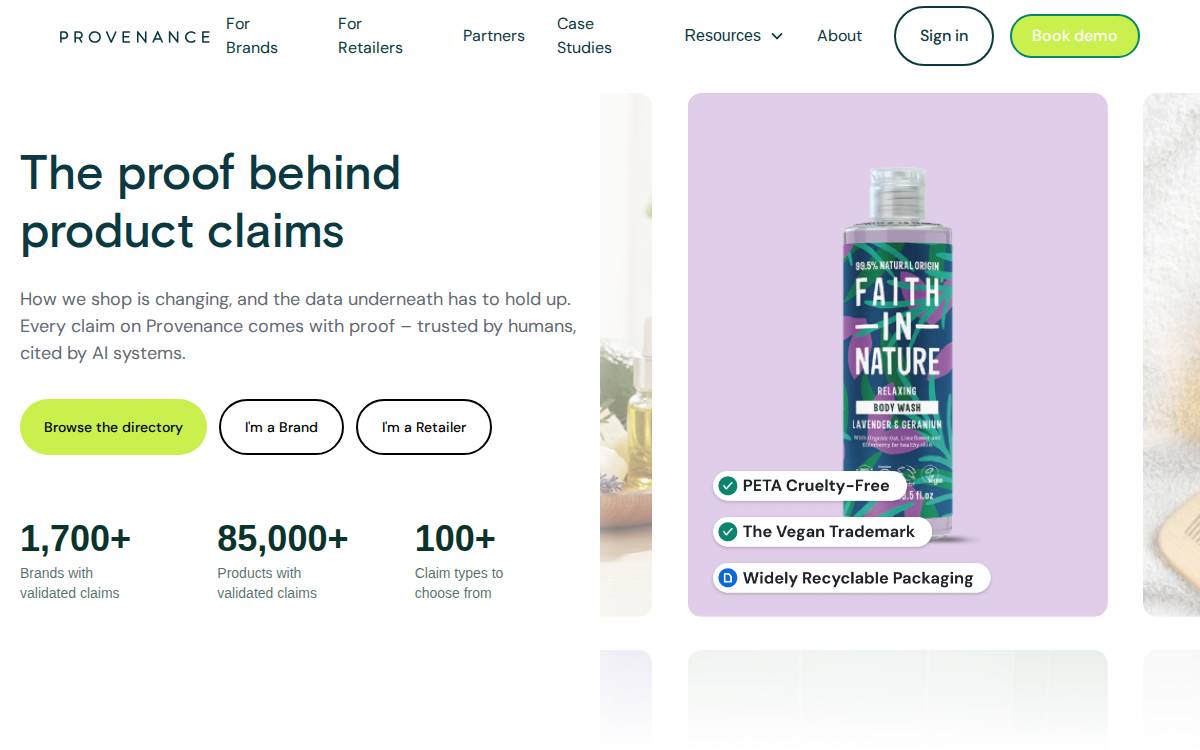 Provenance website preview