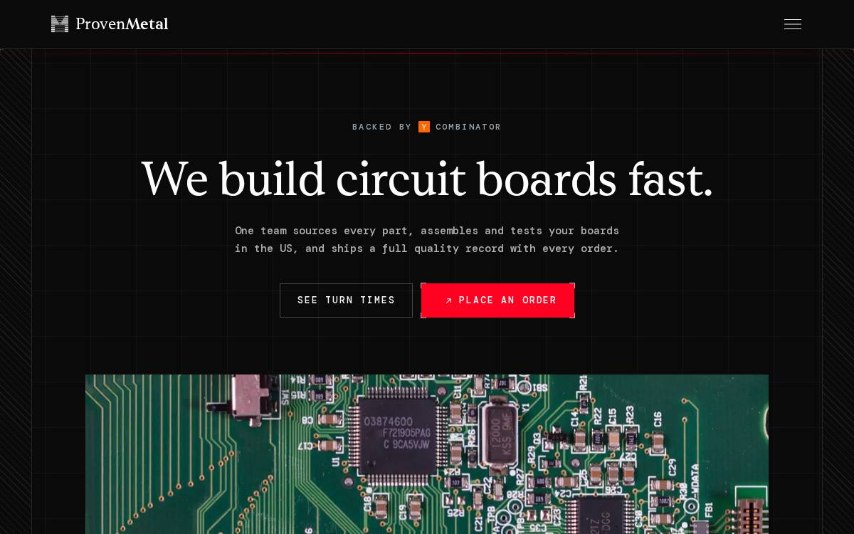 ProvenMetal website preview