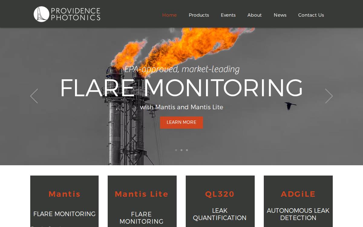 Providence Photonics website preview