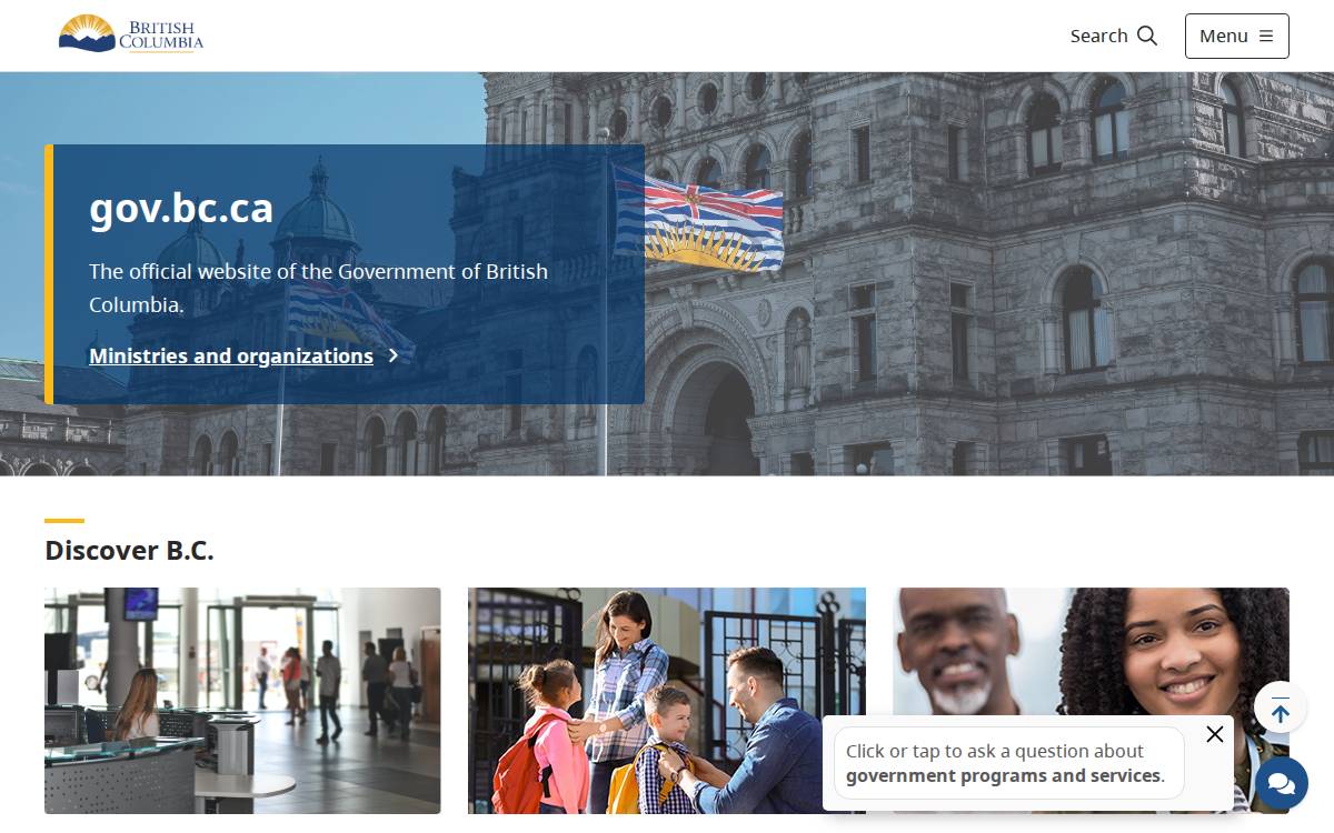 Province’s Look West website preview