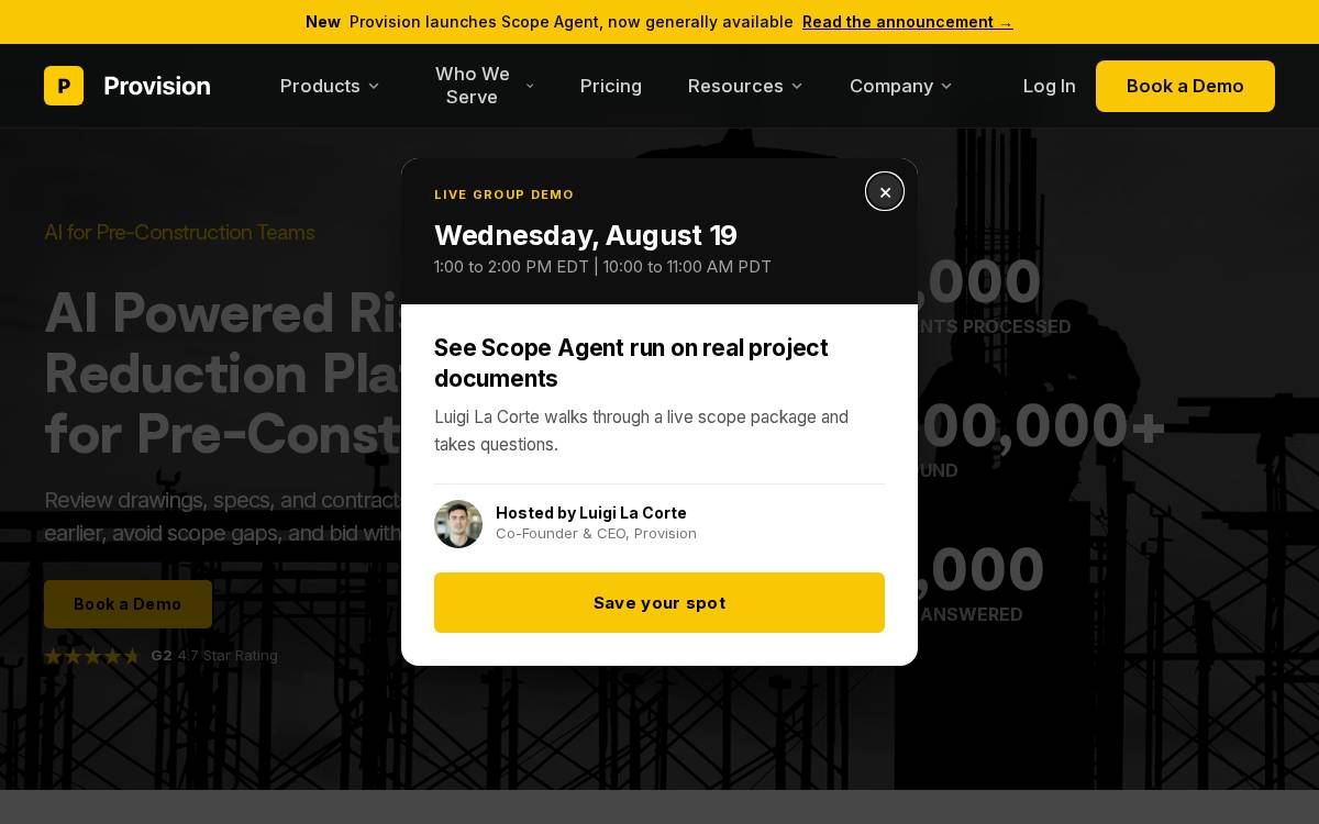 Provision website preview