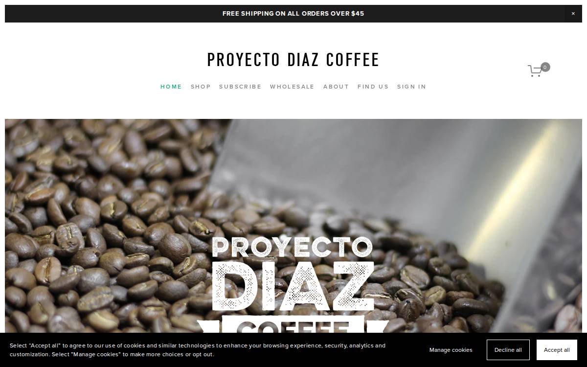 Proyectodiazcoffee website preview